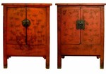 Two Similar Ming Style Lacquered Cabinets 19th C